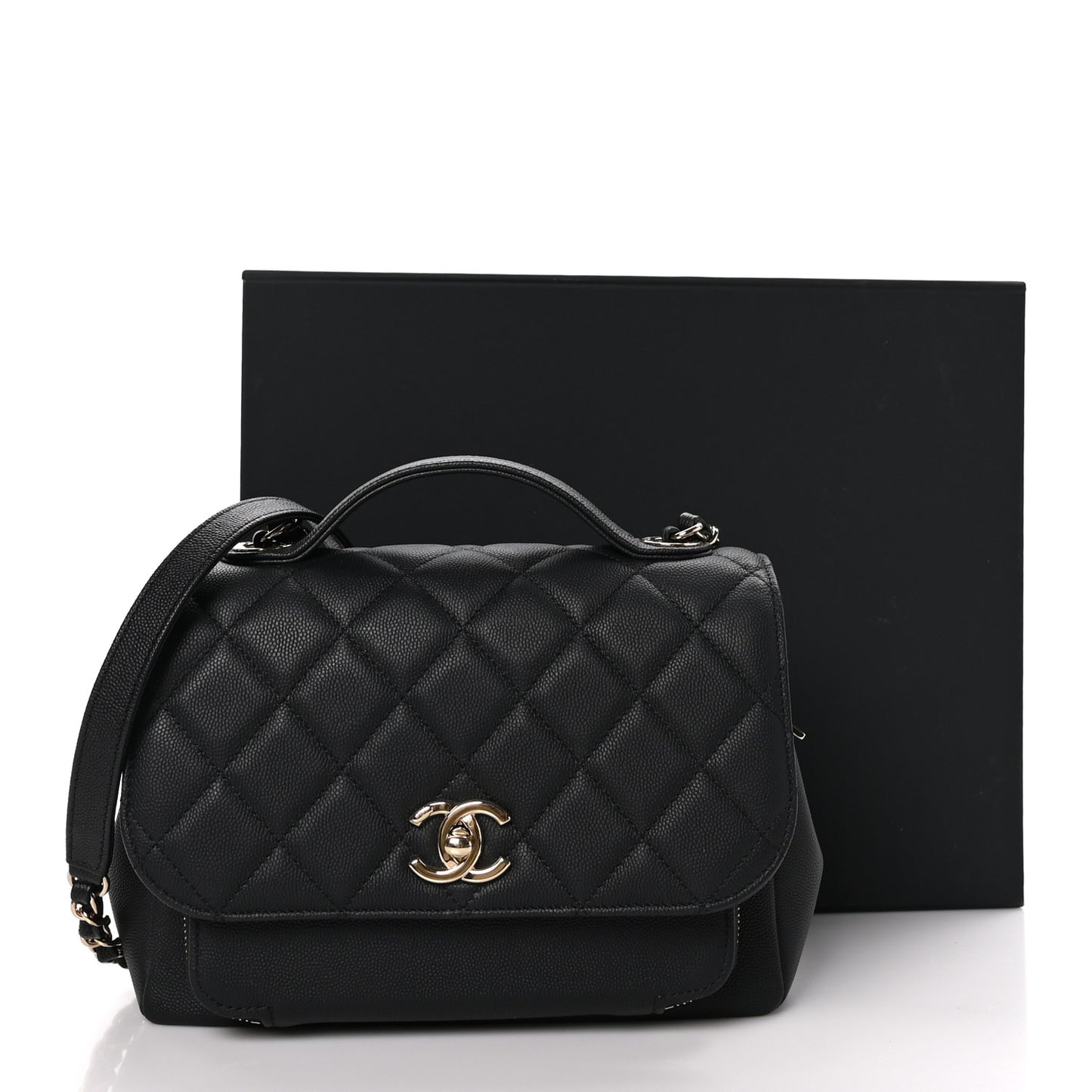 Caviar Quilted Medium Business Affinity Flap Black