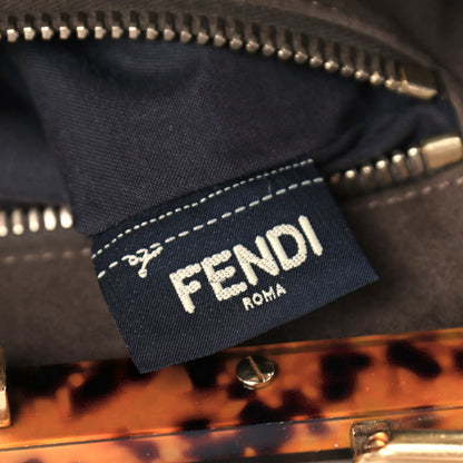 Fendi Vitello Seta Plexiglass Tortoise Medium Peekaboo Iconic Satchel Tortora 7 of 15