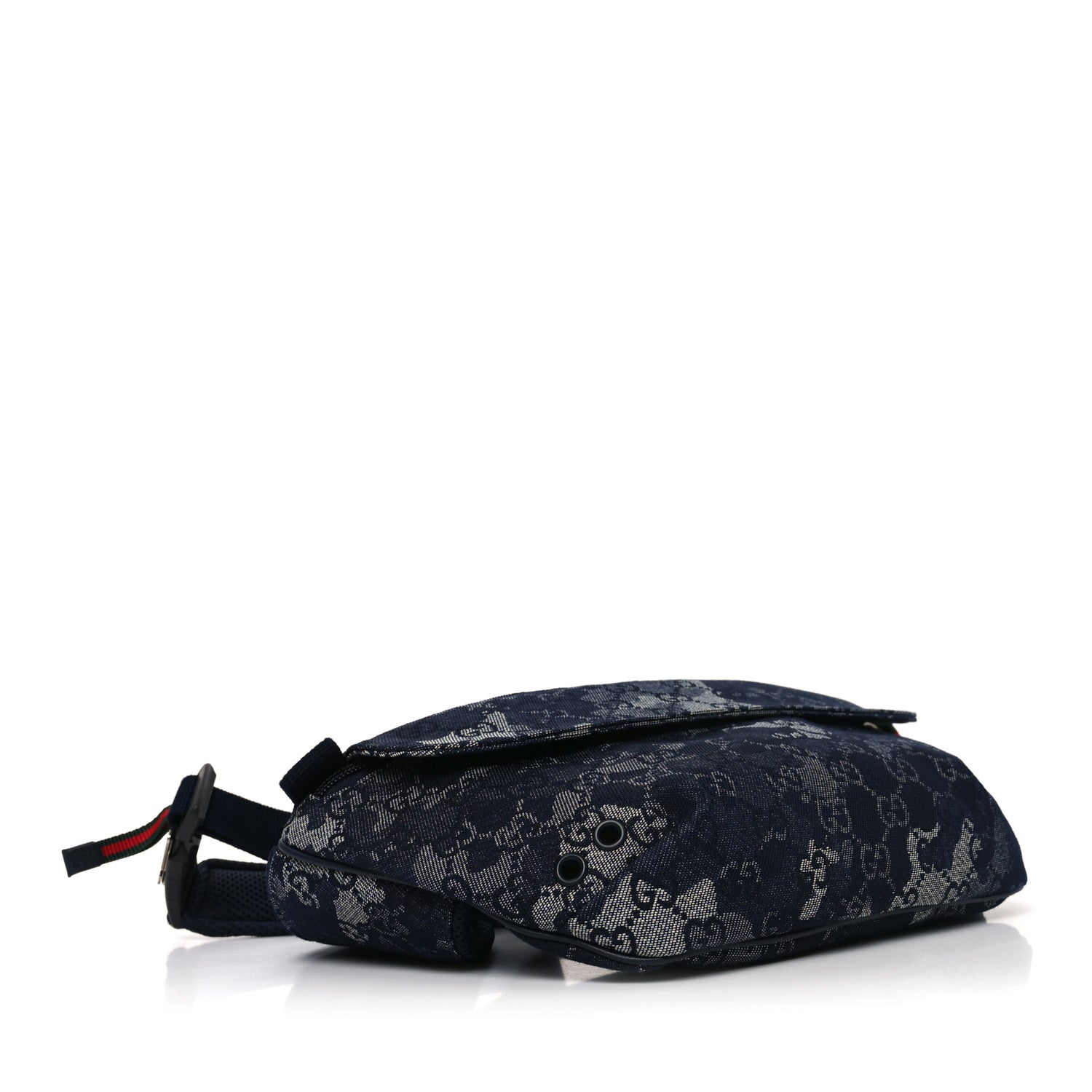 Gucci Denim Monogram Web Belt Bag Blue Multicolor 4 of 10