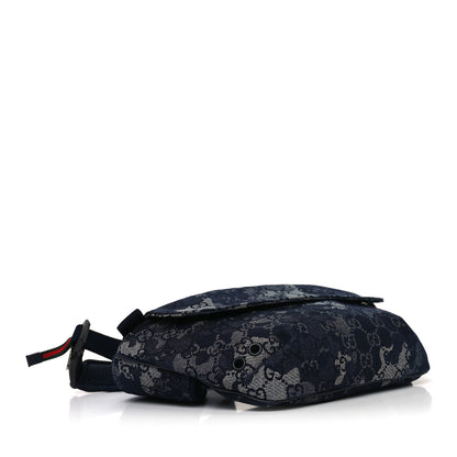 Gucci Denim Monogram Web Belt Bag Blue Multicolor 4 of 10
