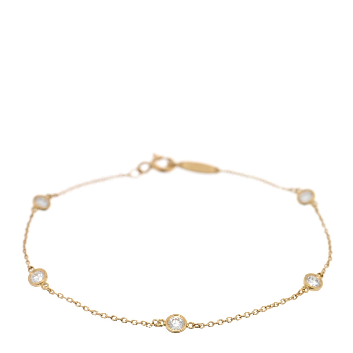 18K Yellow Gold Diamond .40ctw Elsa Peretti Diamonds by the Yard Station Bracelet