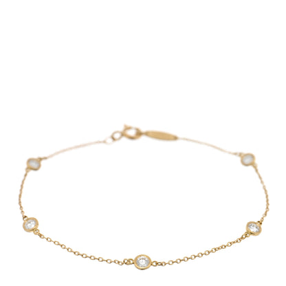 Tiffany 18K Yellow Gold Diamond .40ctw Elsa Peretti Diamonds by the Yard Station Bracelet 1 of 3