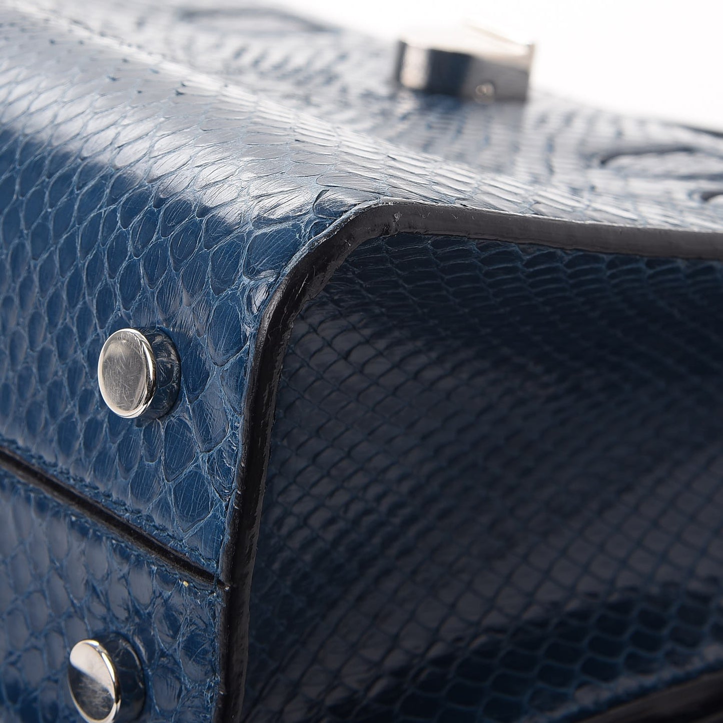 Python Mini Diorever Flap Blue