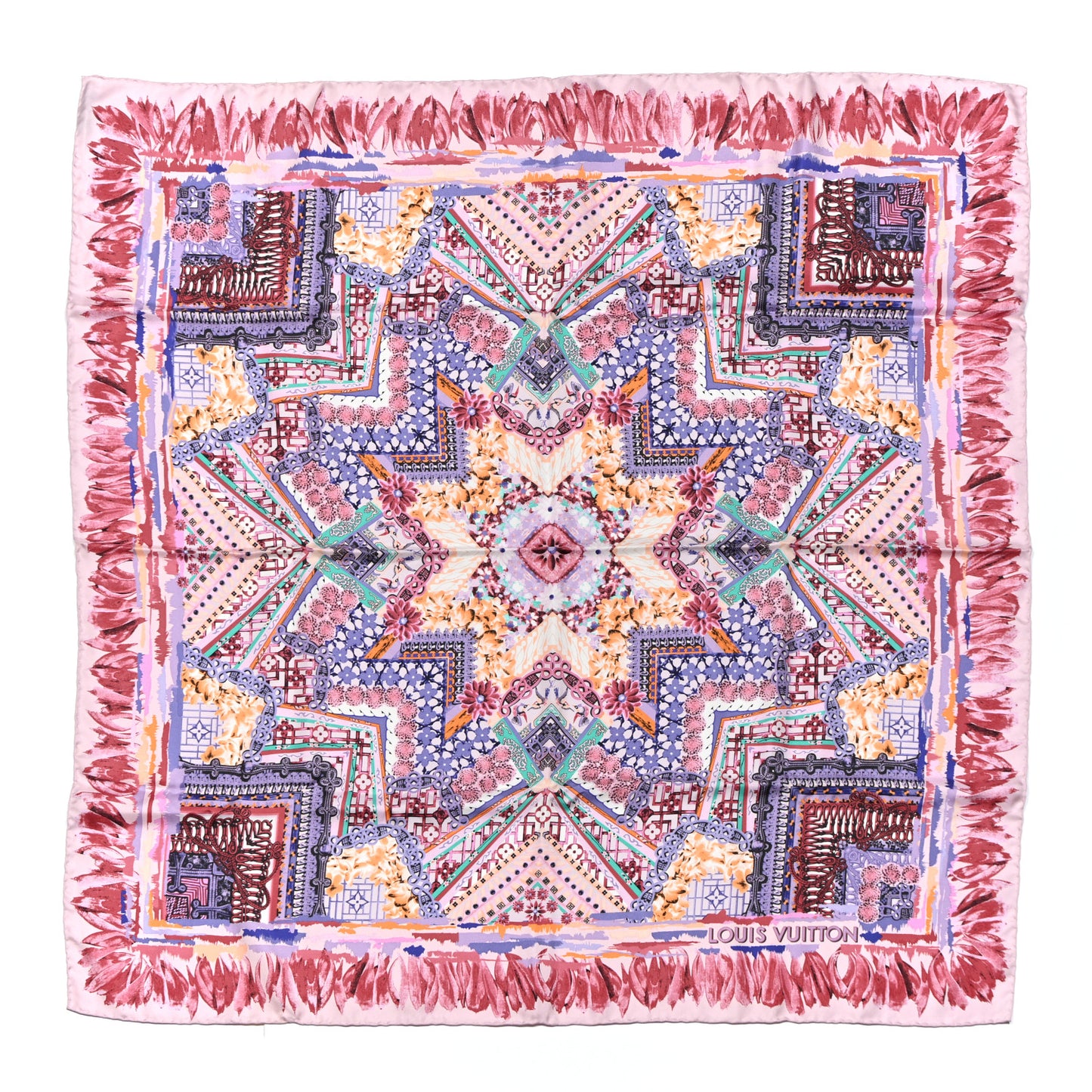 Silk Paradis Square Scarf Pink
