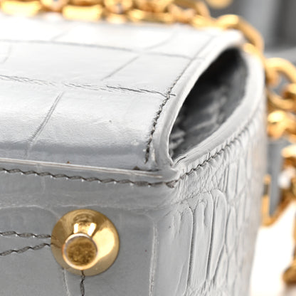 Alexander McQueen Calfskin Crocodile Embossed Box Shoulder Bag 16 Grey 12 of 17