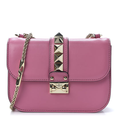 Valentino Garavani Vitello Small Glam Lock Rockstud Flap Rose Violet 1 of 8