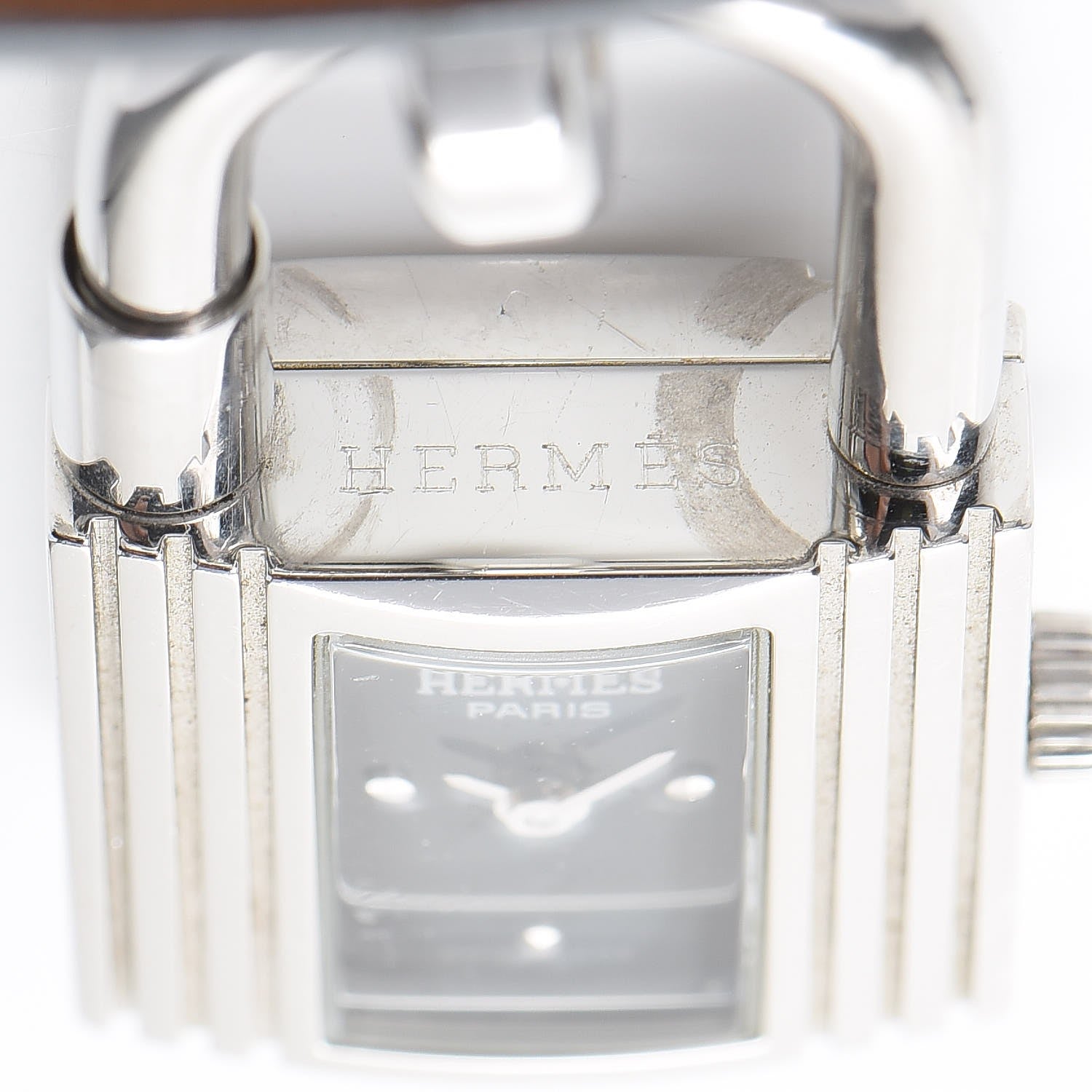 Hermes Stainless Steel Barenia 20mm Kelly Cadena Double Tour Quartz Watch Noir 6 of 9