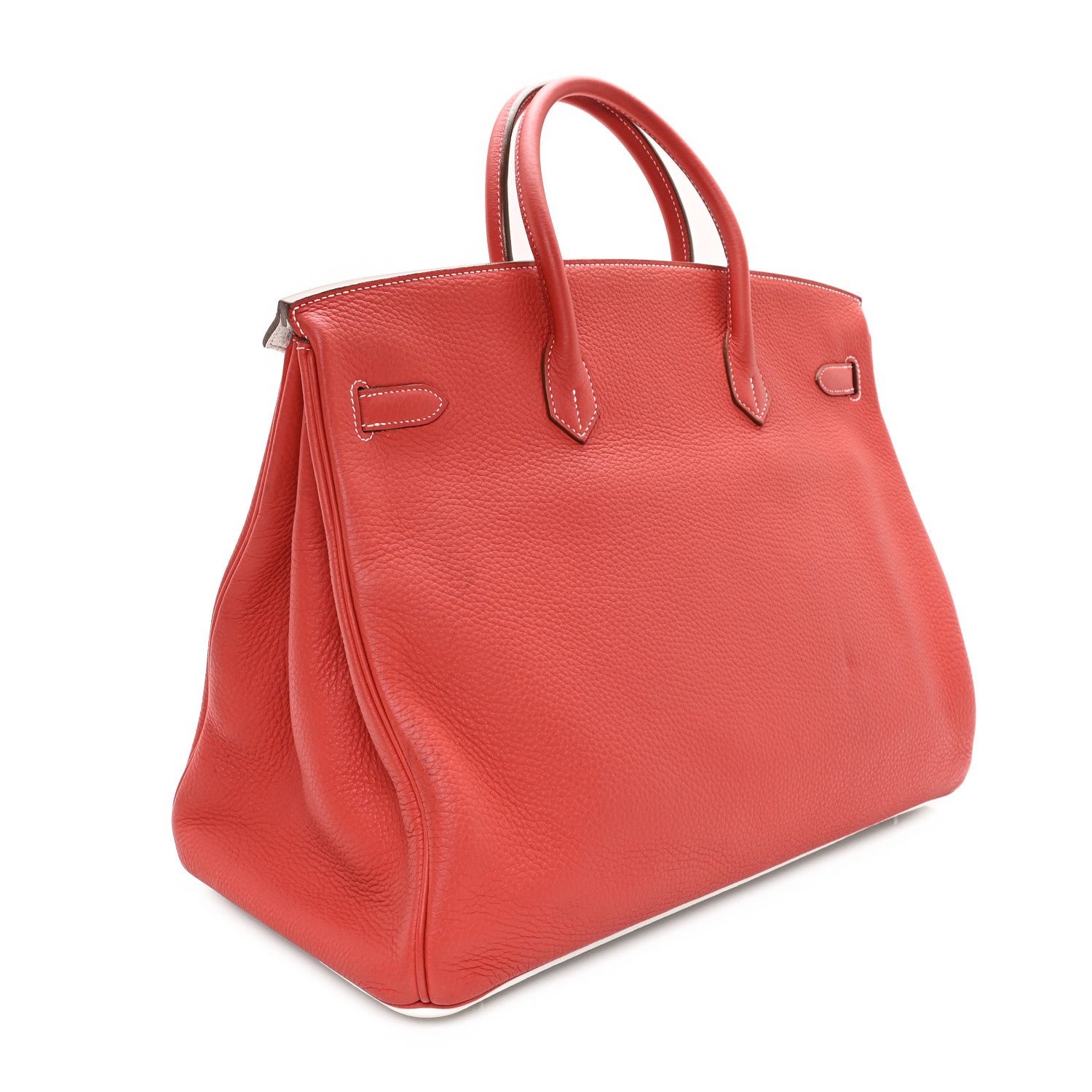 Hermes Togo Casaque Birkin 40 Sanguine White 3 of 13