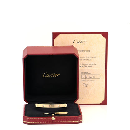 Cartier 18K Yellow Gold 4 Diamond LOVE Bracelet 19 6 of 6