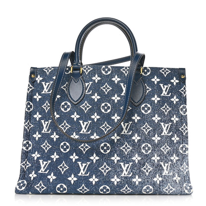 Louis Vuitton Monogram Jacquard Denim Onthego MM Bleu 1 of 6