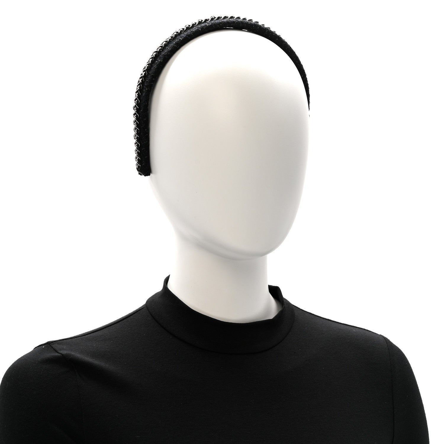 Chanel Tweed Chain Headband Black 2 of 6