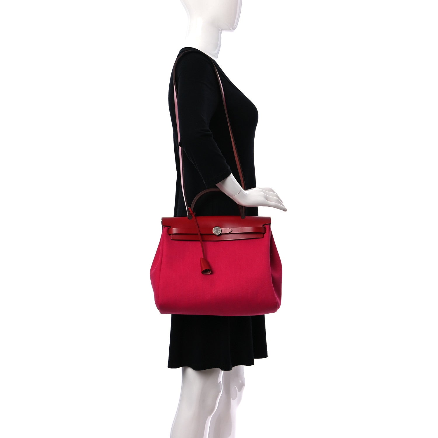 Hermes Military Toile Vache Hunter Herbag Zip PM 31 Rose Mexico Rouge Piment 2 of 12