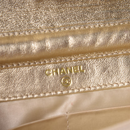 Chanel Nylon Travel Wallet On Chain WOC Metallic Gold 5 of 15