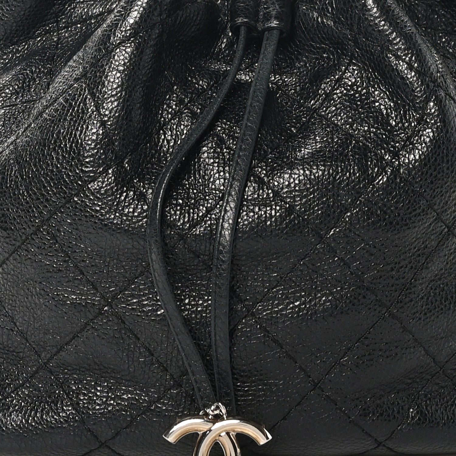 Chanel Glazed Calfskin On The Road Drawstring Tote Black 8 of 10