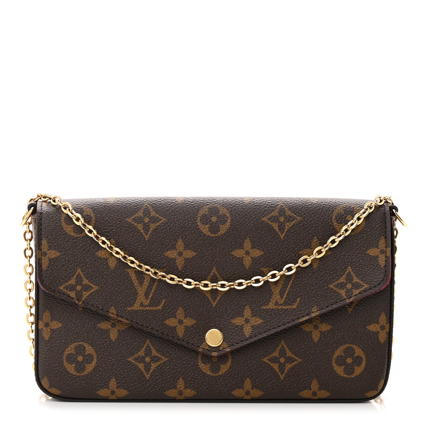 Monogram Pochette Felicie Chain Wallet Fuchsia