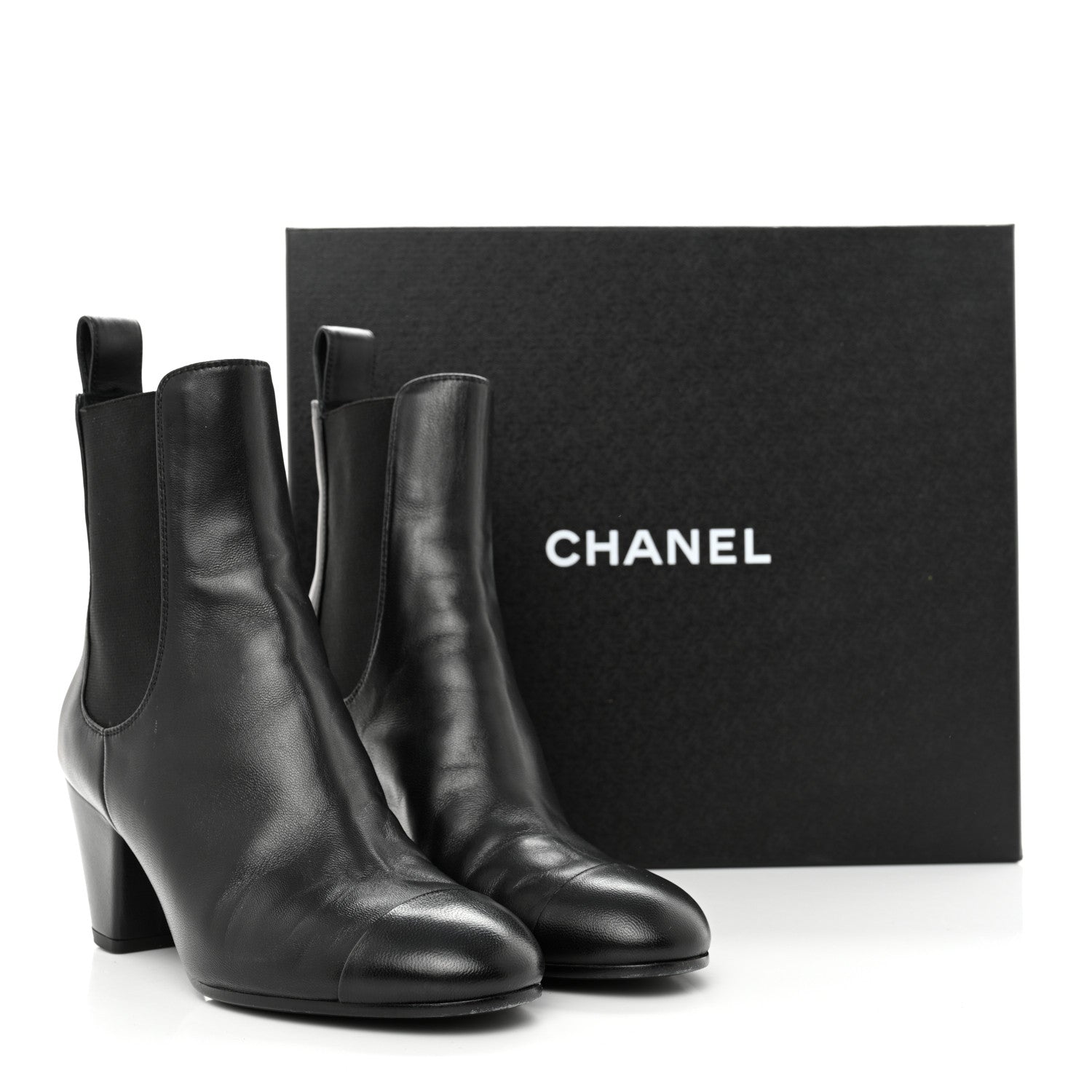 Chanel Lambskin Cap Toe CC Short Ankle Boots 36 Black 12 of 12