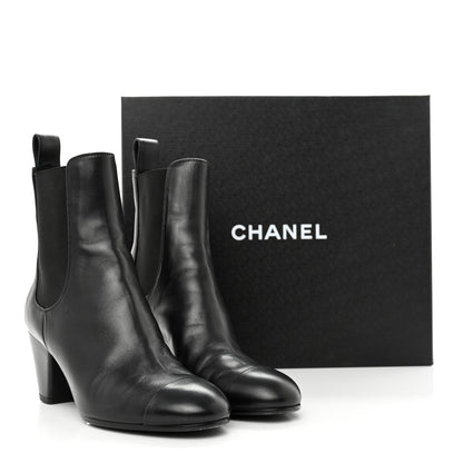 Chanel Lambskin Cap Toe CC Short Ankle Boots 36 Black 12 of 12
