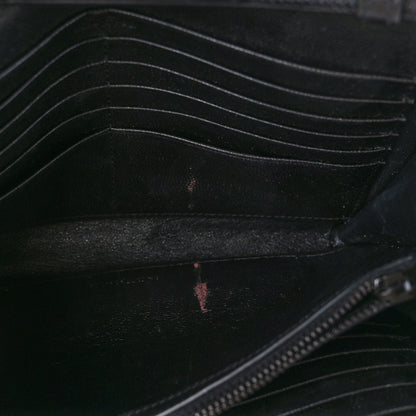 Saint Laurent Grain De Poudre Matelasse Chevron Monogram Monochrome Chain Wallet Black 13 of 13