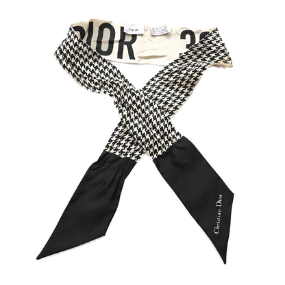 Christian Dior Silk 30 Montaigne Mitzah Scarf Black White 1 of 3