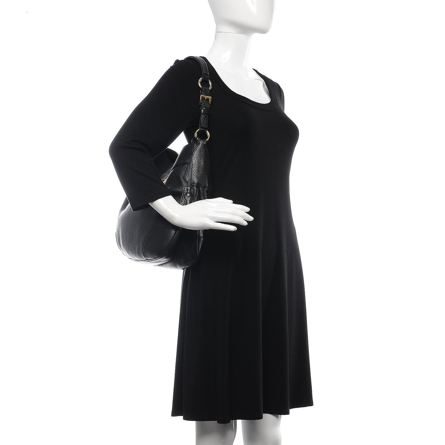 Vitello Daino Pushlock Hobo Black