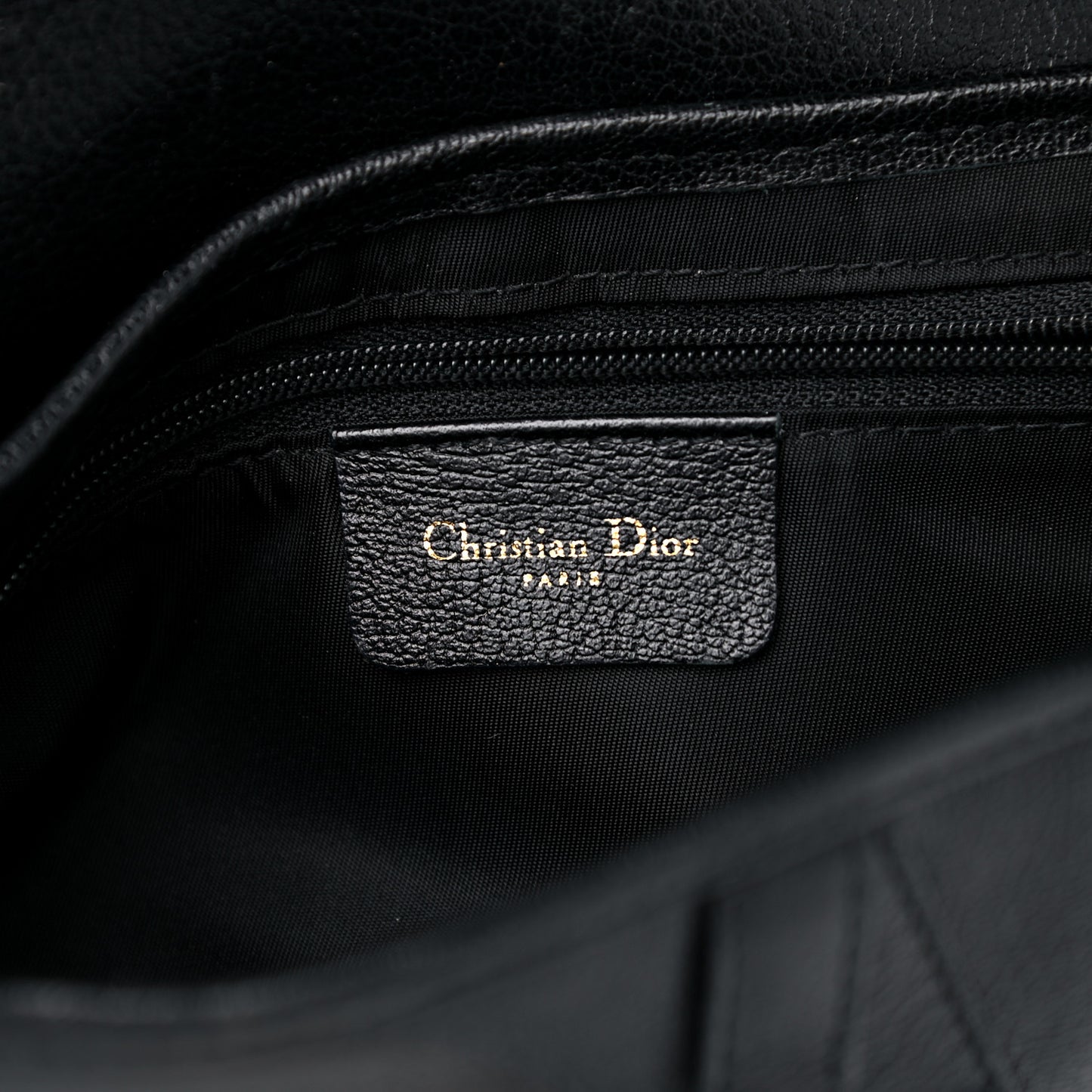 Grained Calfskin Saddle Bag Black