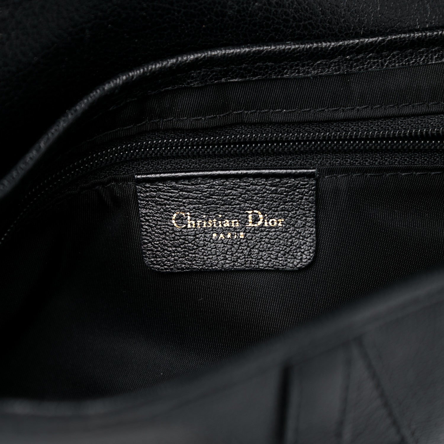 Christian Dior Grained Calfskin Saddle Bag Black 6 of 12