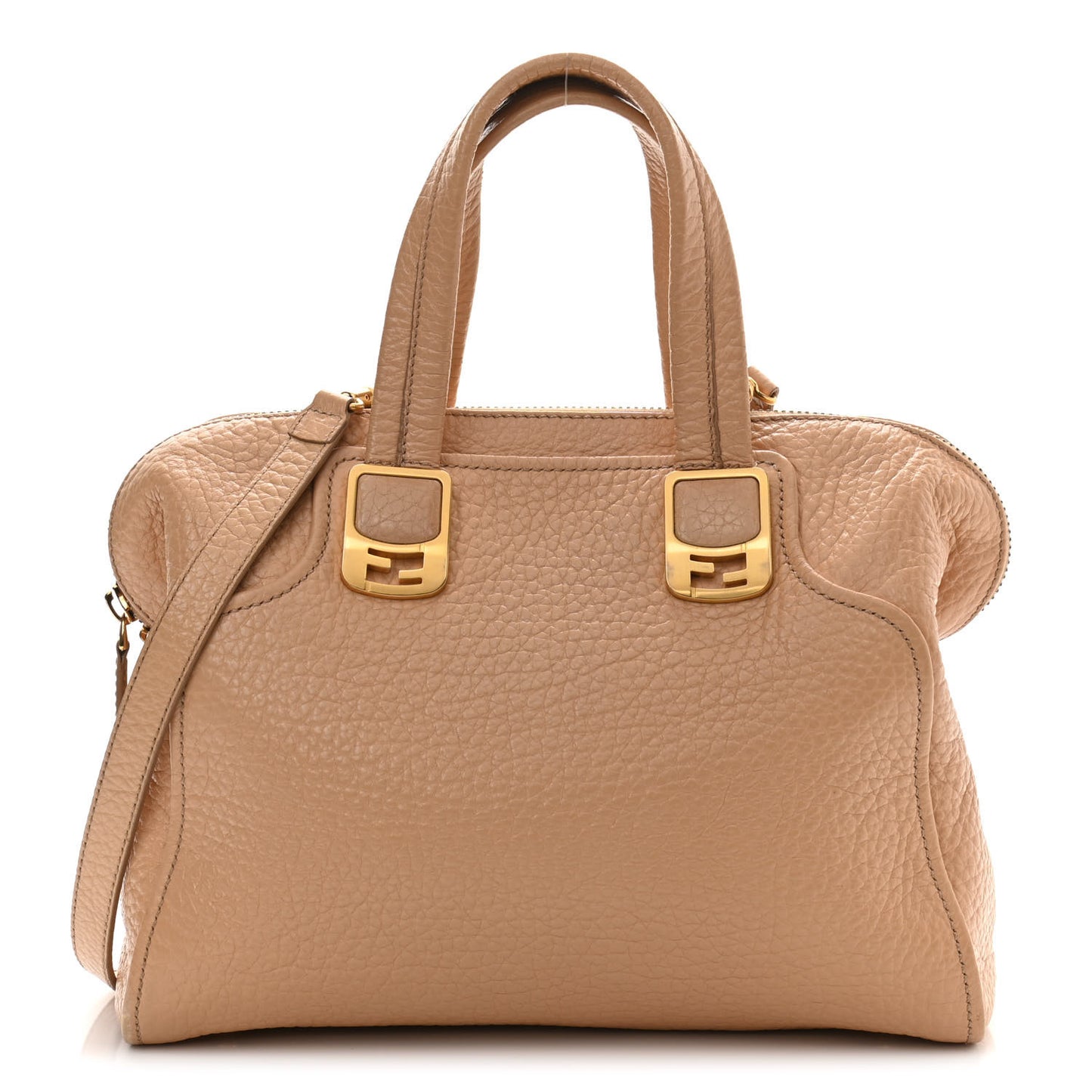 Pebbled Calfskin Small Chameleon Tote Beige