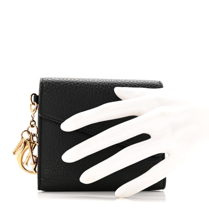 Christian Dior Bullcalf Diorissimo Compact Wallet Black 2 of 10