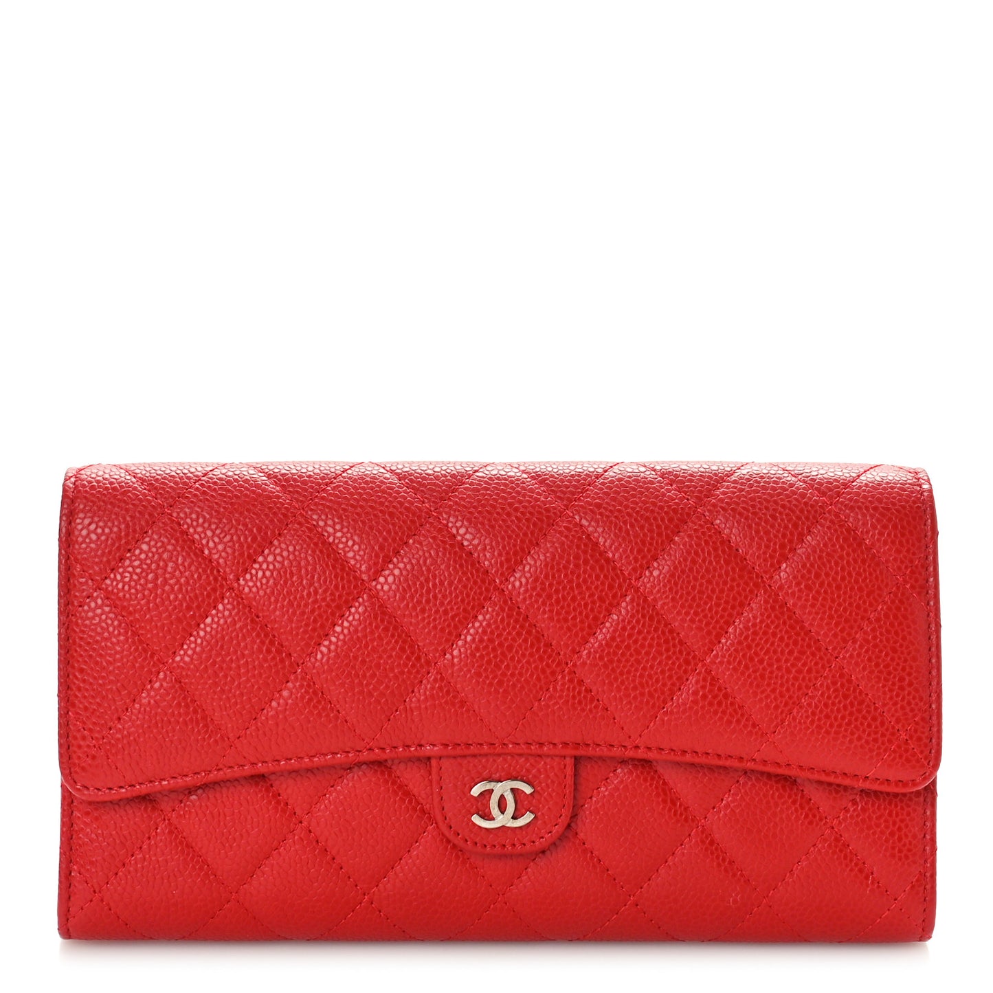Caviar Quilted Travel Wallet Red