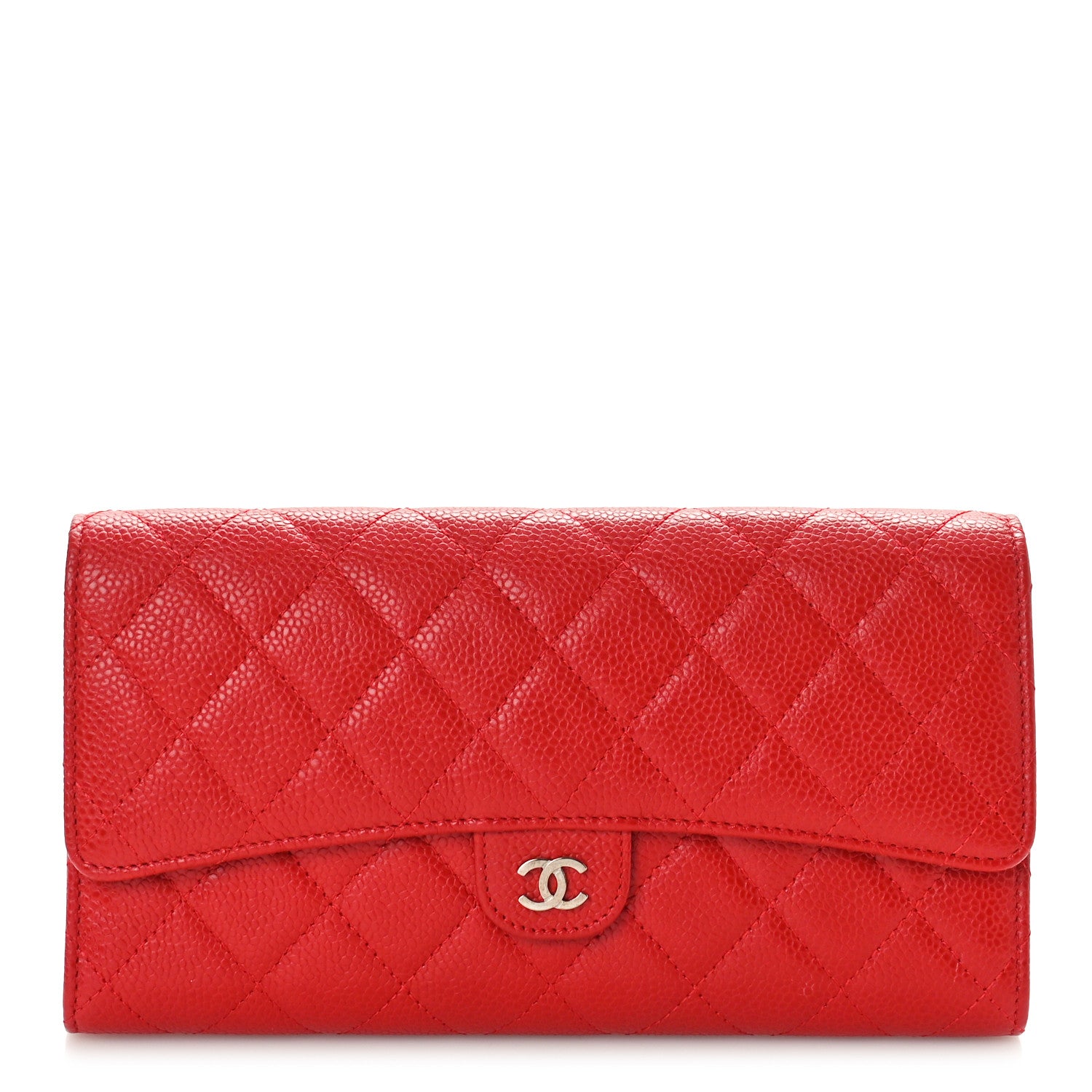 Chanel Caviar Quilted Travel Wallet Red 1 of 11