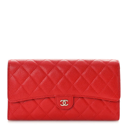 Chanel Caviar Quilted Travel Wallet Red 1 of 11
