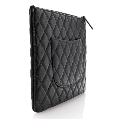 Chanel Iridescent Caviar Quilted Medium Cosmetic Case Black 3 of 8