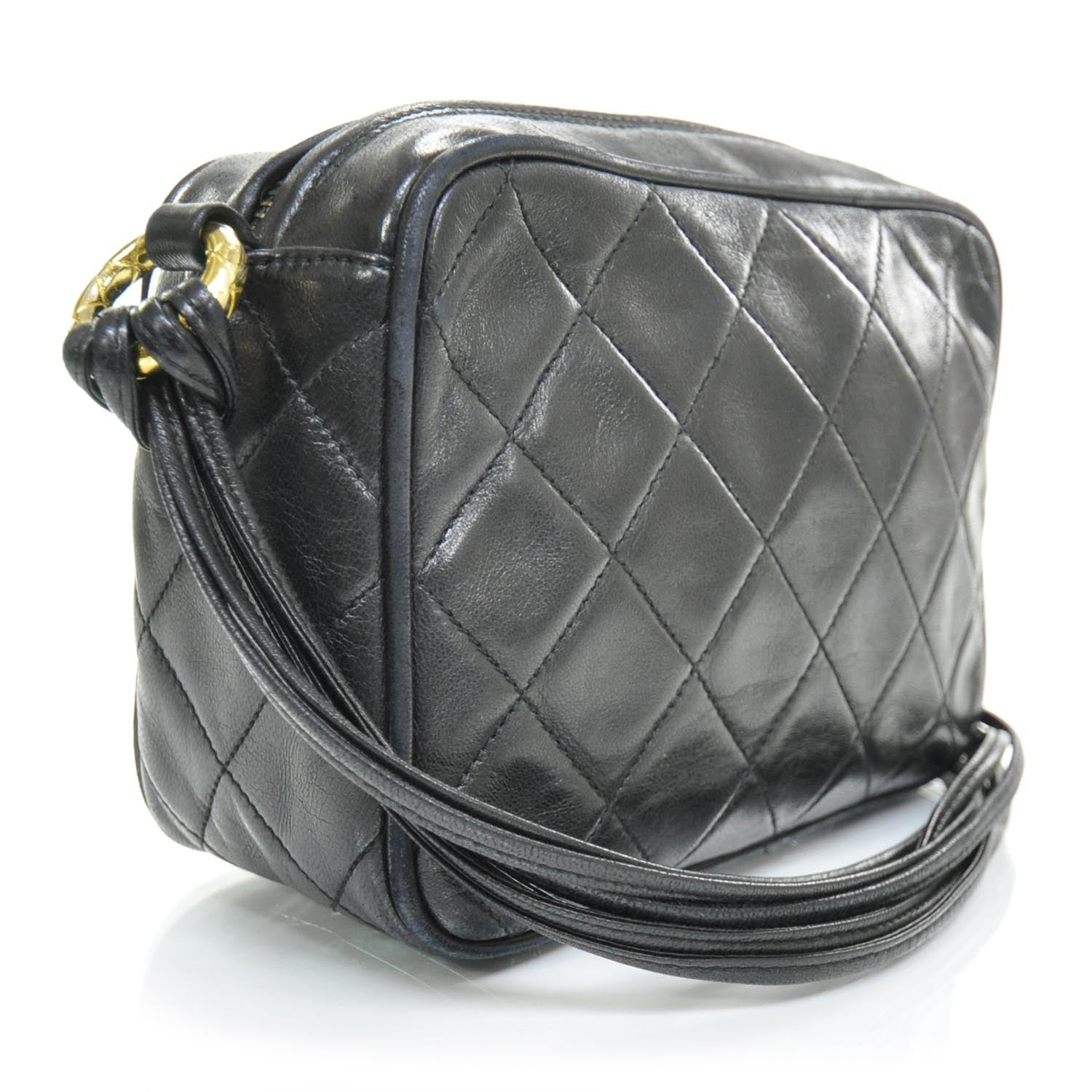 Chanel Lambskin Quilted Tassel Bag Black 2 of 11
