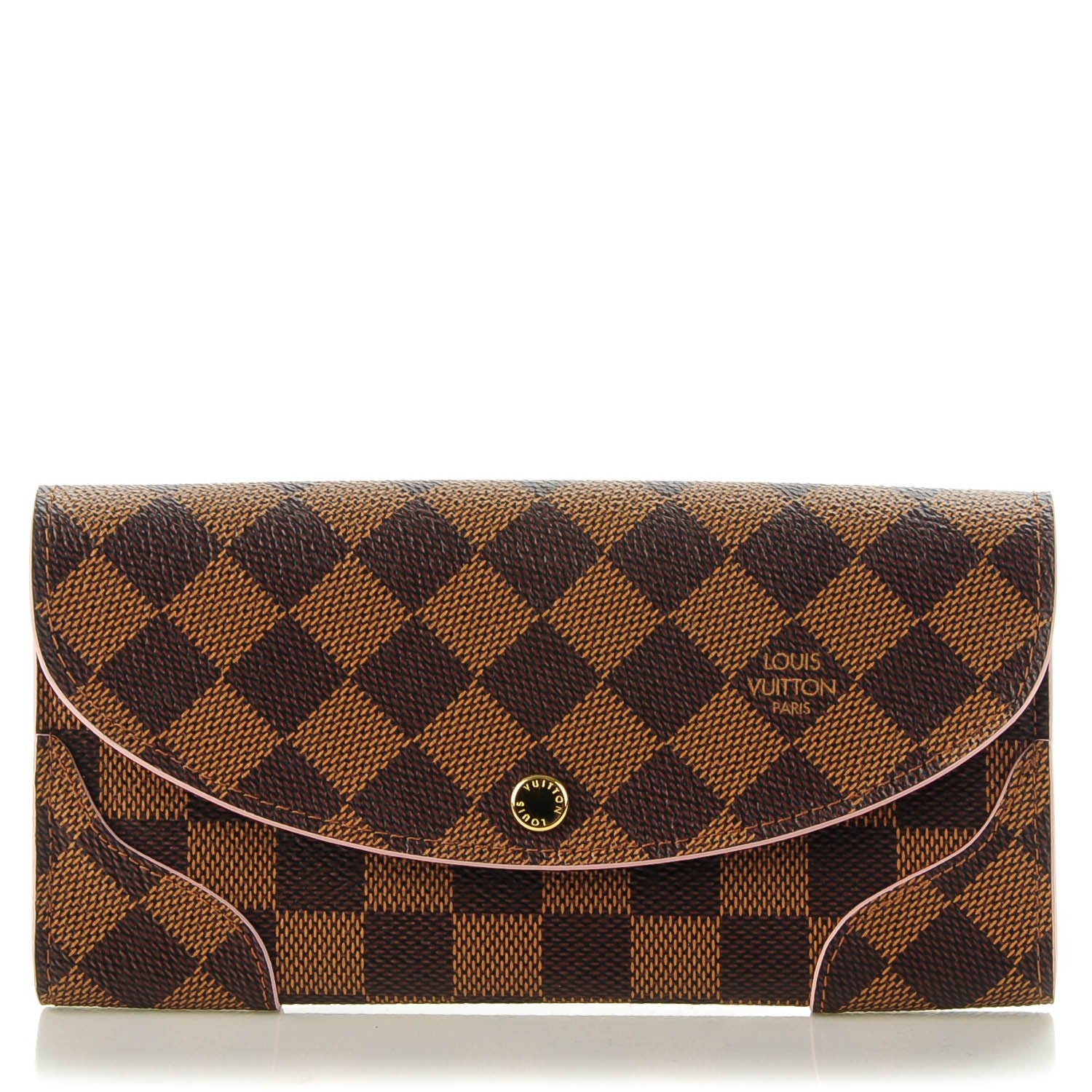 Louis Vuitton Damier Ebene Caissa Wallet Rose Ballerine 1 of 7