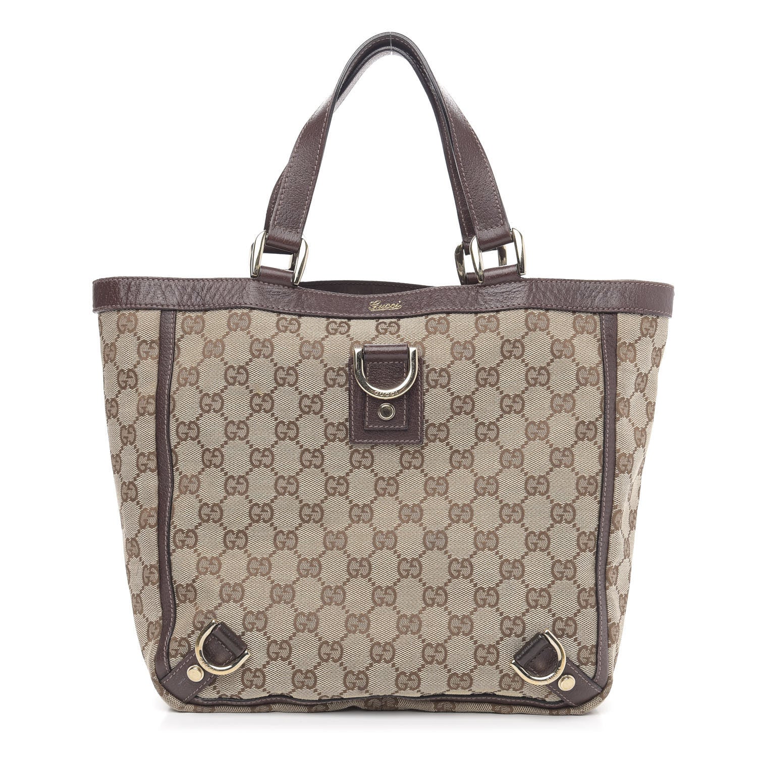 Gucci Monogram Small Abbey Tote Dark Brown 1 of 12