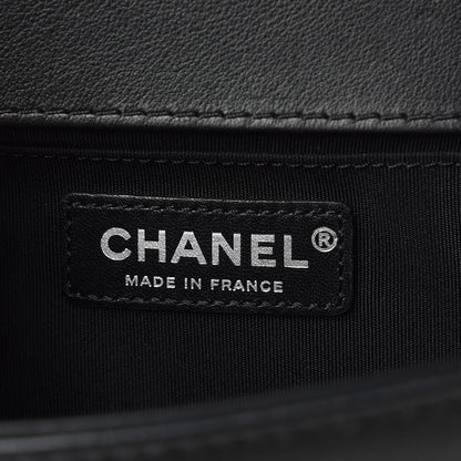Chanel Calfskin Chevron Medium Boy Chained Boy Black 6 of 11