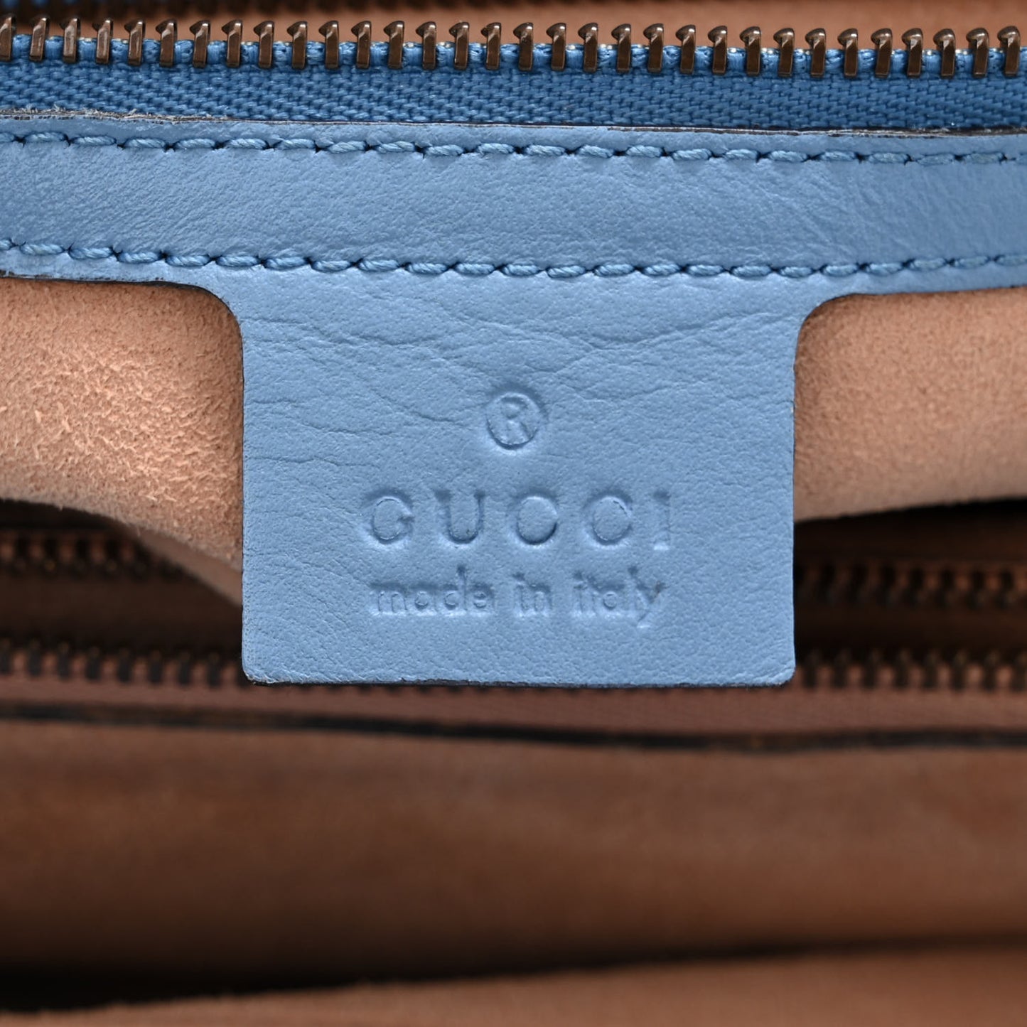 Calfskin Matelasse Small GG Marmont Tote Clear Sky Blue