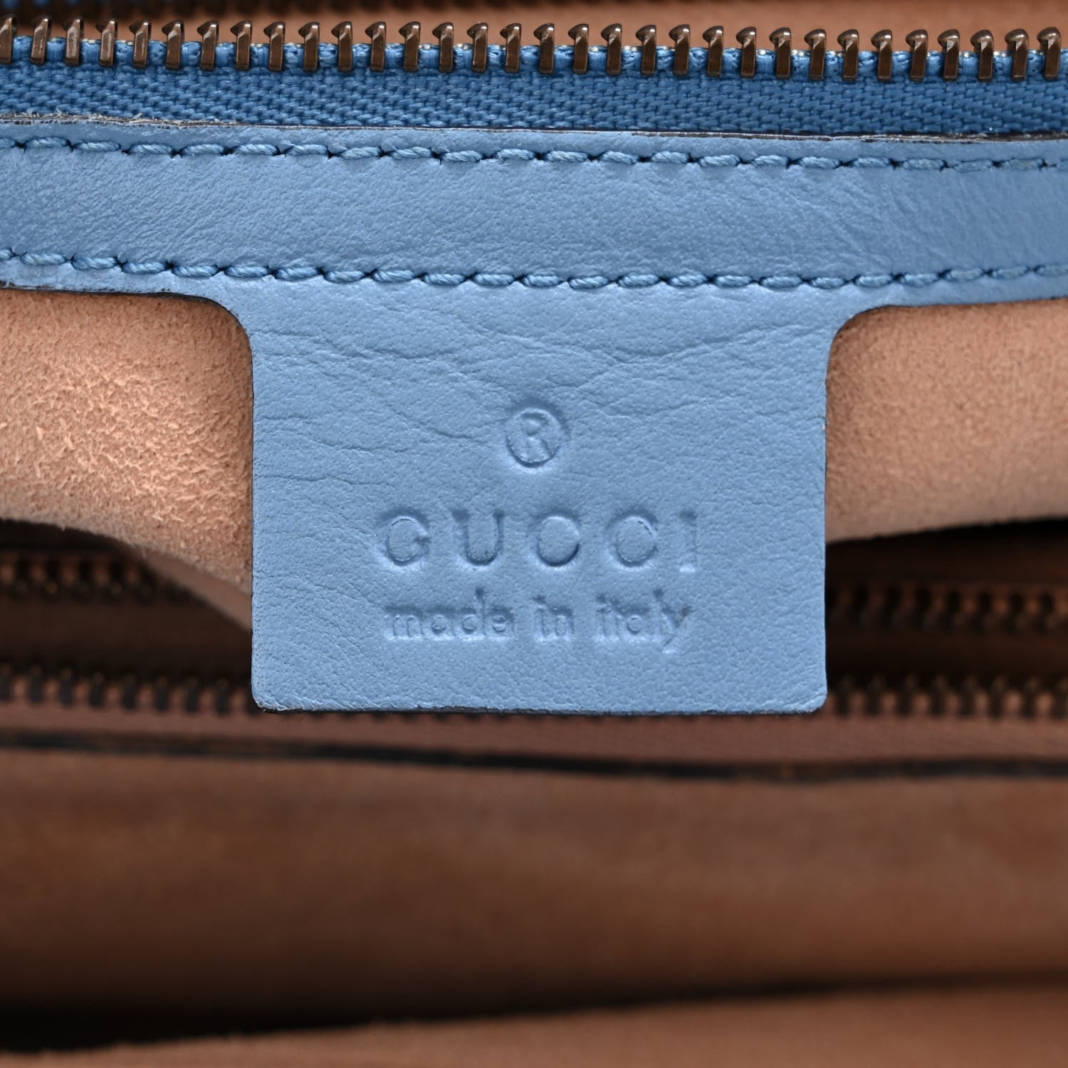 Gucci Calfskin Matelasse Small GG Marmont Tote Clear Sky Blue 6 of 12