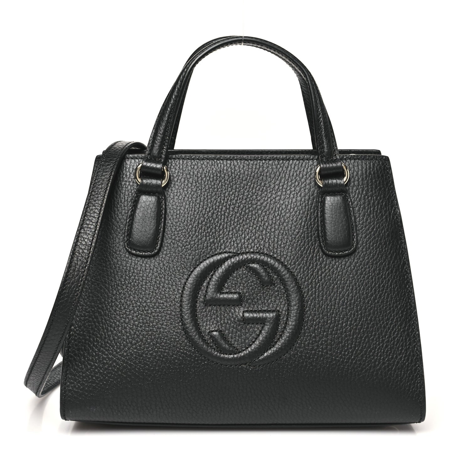 Dollar Calfskin Medium Soho Top Handle Satchel Black