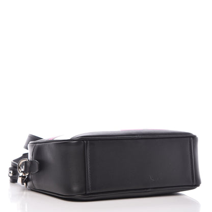 Prada City Calfskin Racing Logo Camera Bag Black Fuxia 4 of 7