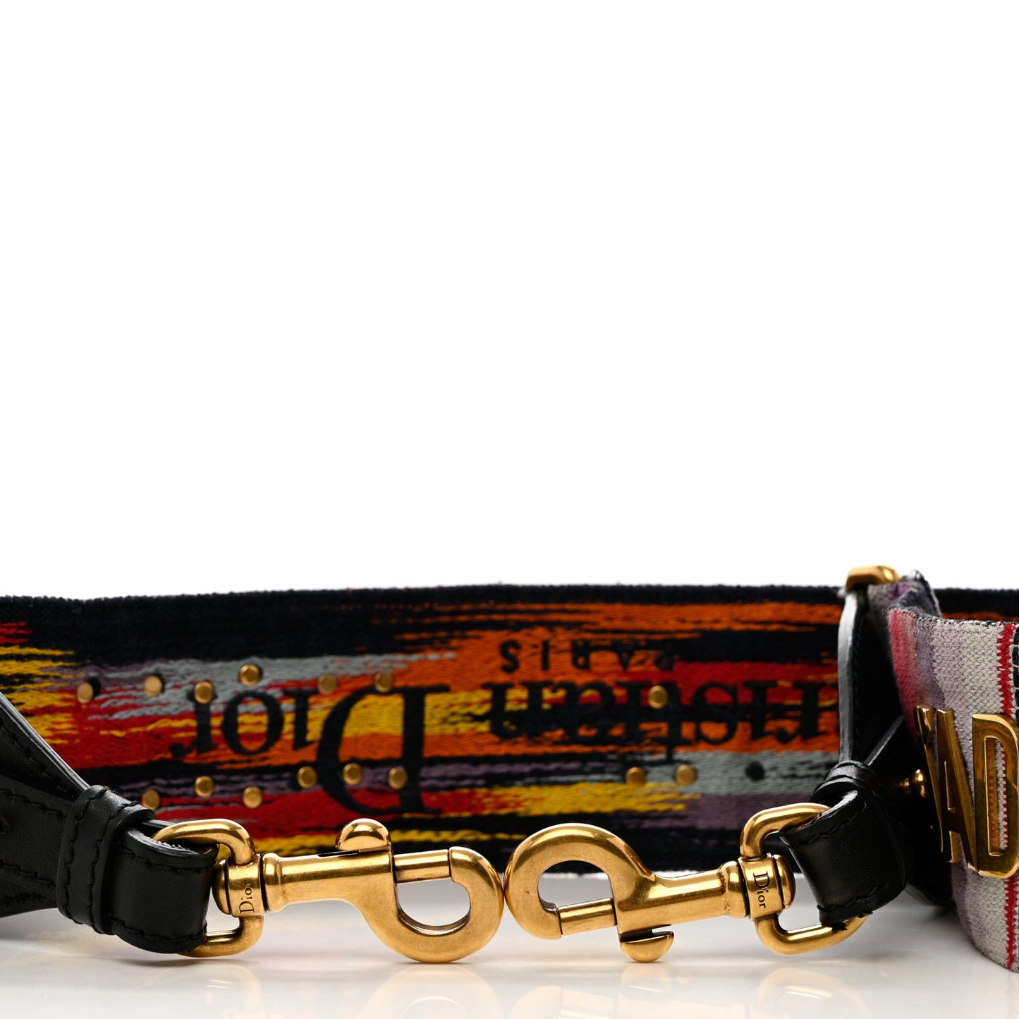 Canvas Embroidered Studded Rainbow J’Adior Shoulder Strap