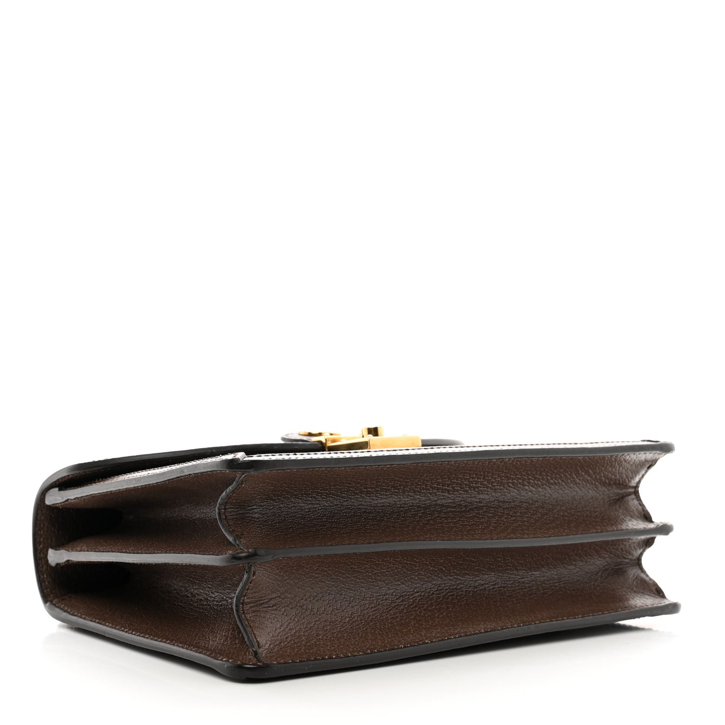 GG Supreme Monogram Textured Dollar Calfskin Web Small Ophidia Padlock Top Handle Bag Beige Ebony New Acero
