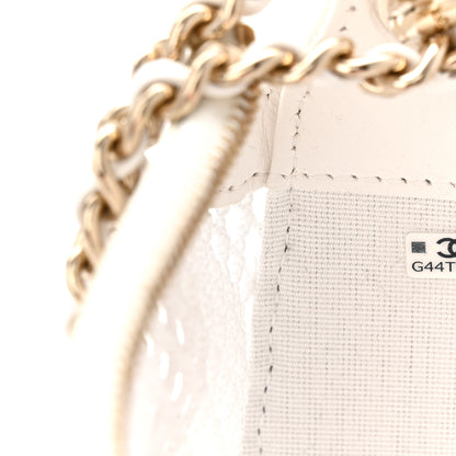 Chanel Mesh Shiny Lambskin Chain Hobo White 8 of 11