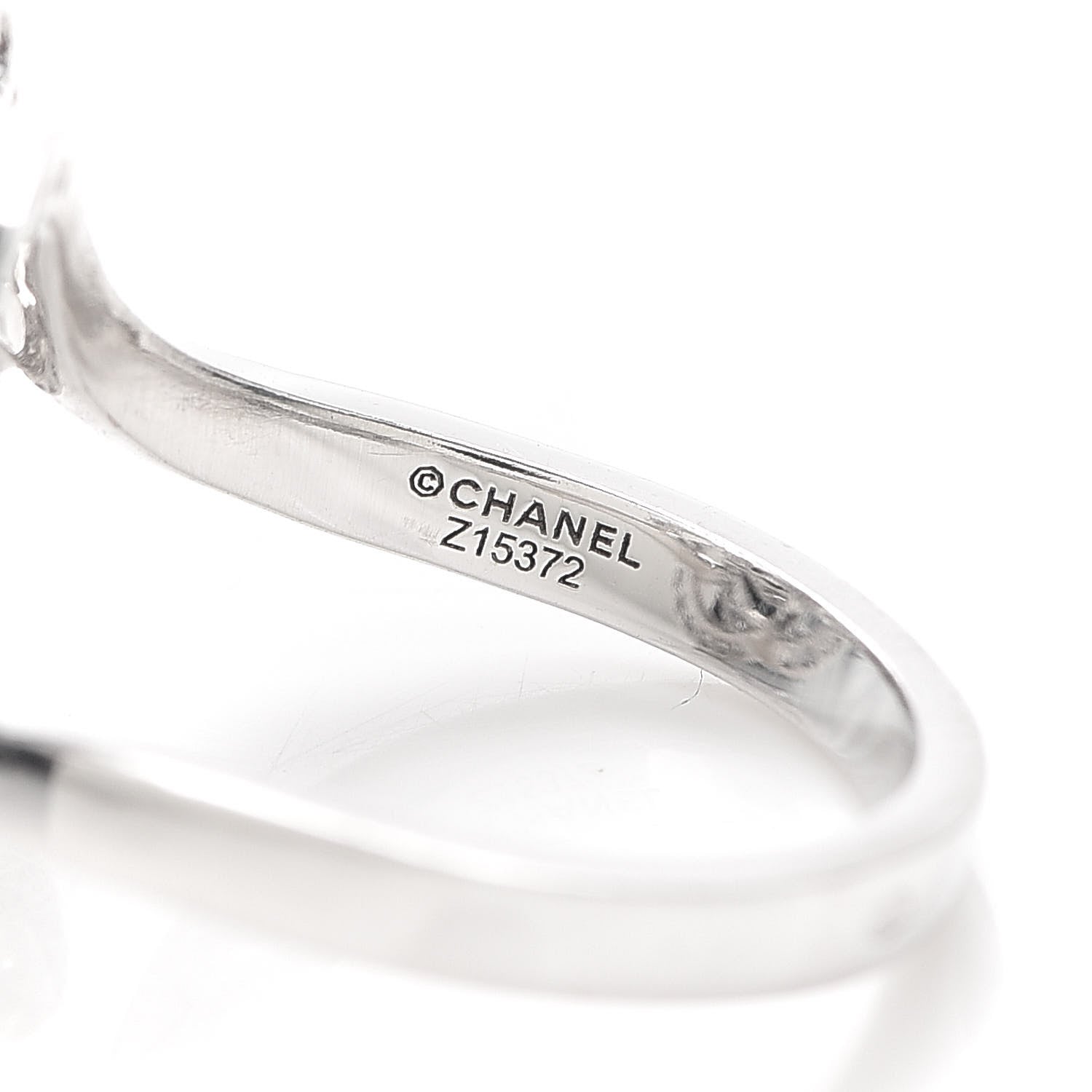 Chanel 18K White Gold Diamond Fil de Camelie Ring 55 7.25 5 of 5