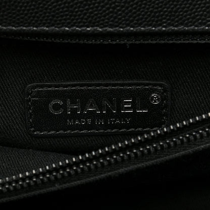 Chanel Caviar Chevron Quilted Small Coco Handle Flap So Black 6 of 10