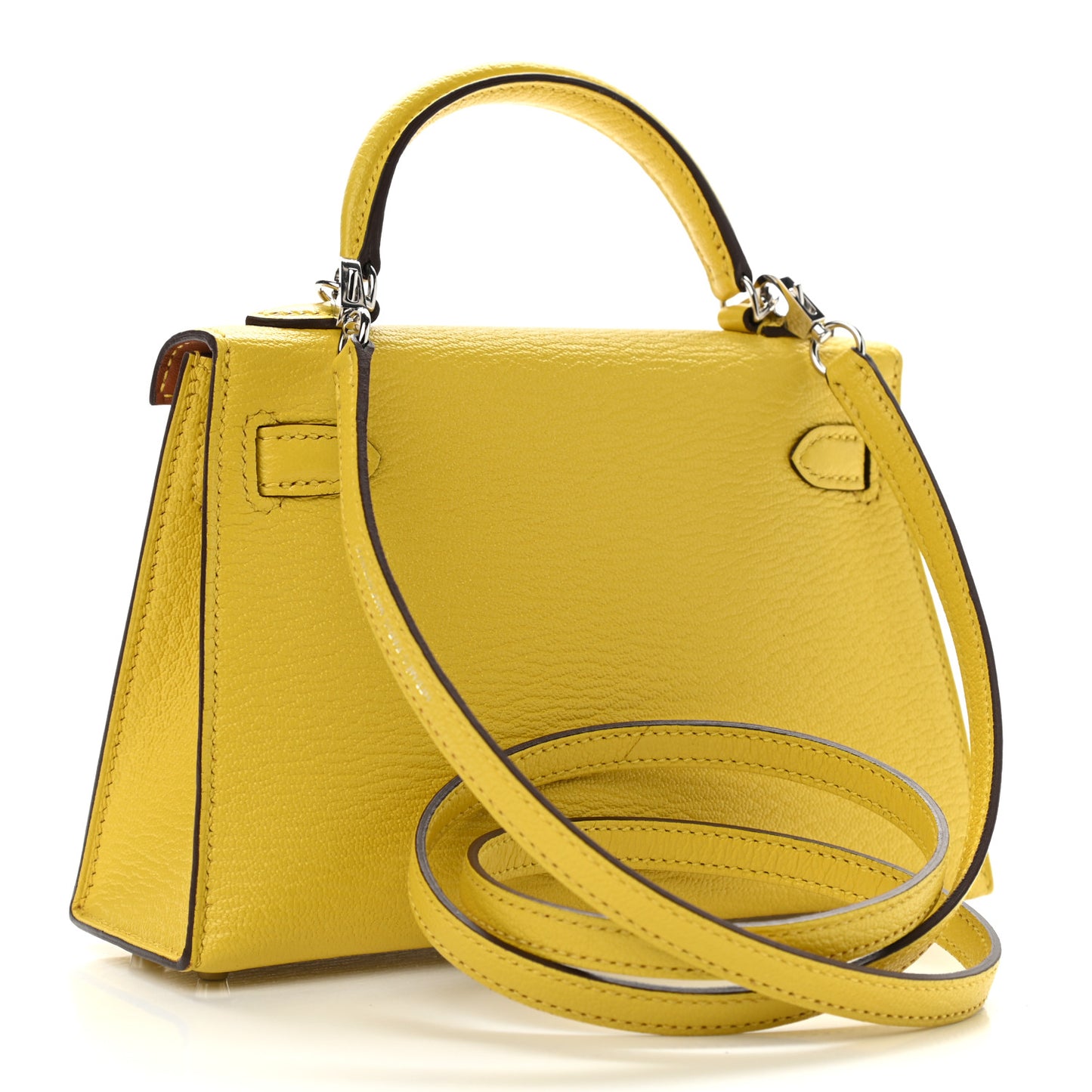 Chevre Mysore Verso Mini Kelly Sellier 20 Jaune De Naples Gold