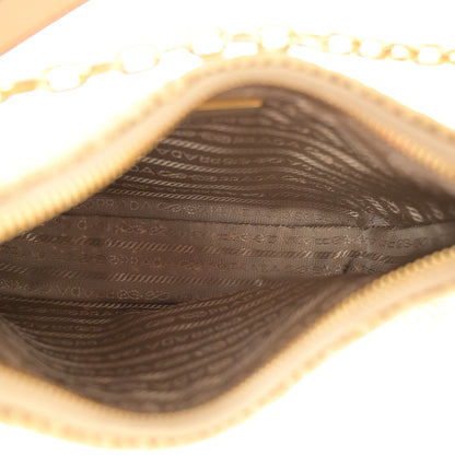Prada Yarn Raffia Effect Crochet Mini Re-Edition 2000 Shoulder Bag Naturale 5 of 9