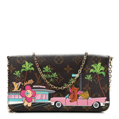 Louis Vuitton Monogram 2021 Christmas Animation Hollywood Pochette Felicie Chain Wallet Fuchsia 3 of 11