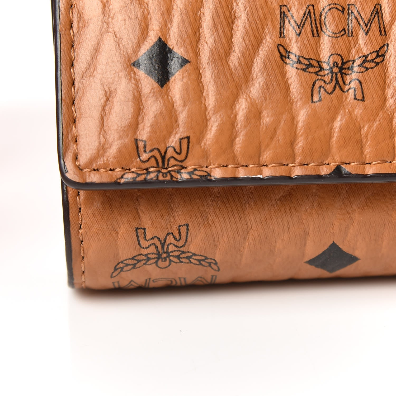 MCM Visetos Rabbit Three-Fold Flap Wallet Cognac 9 of 12