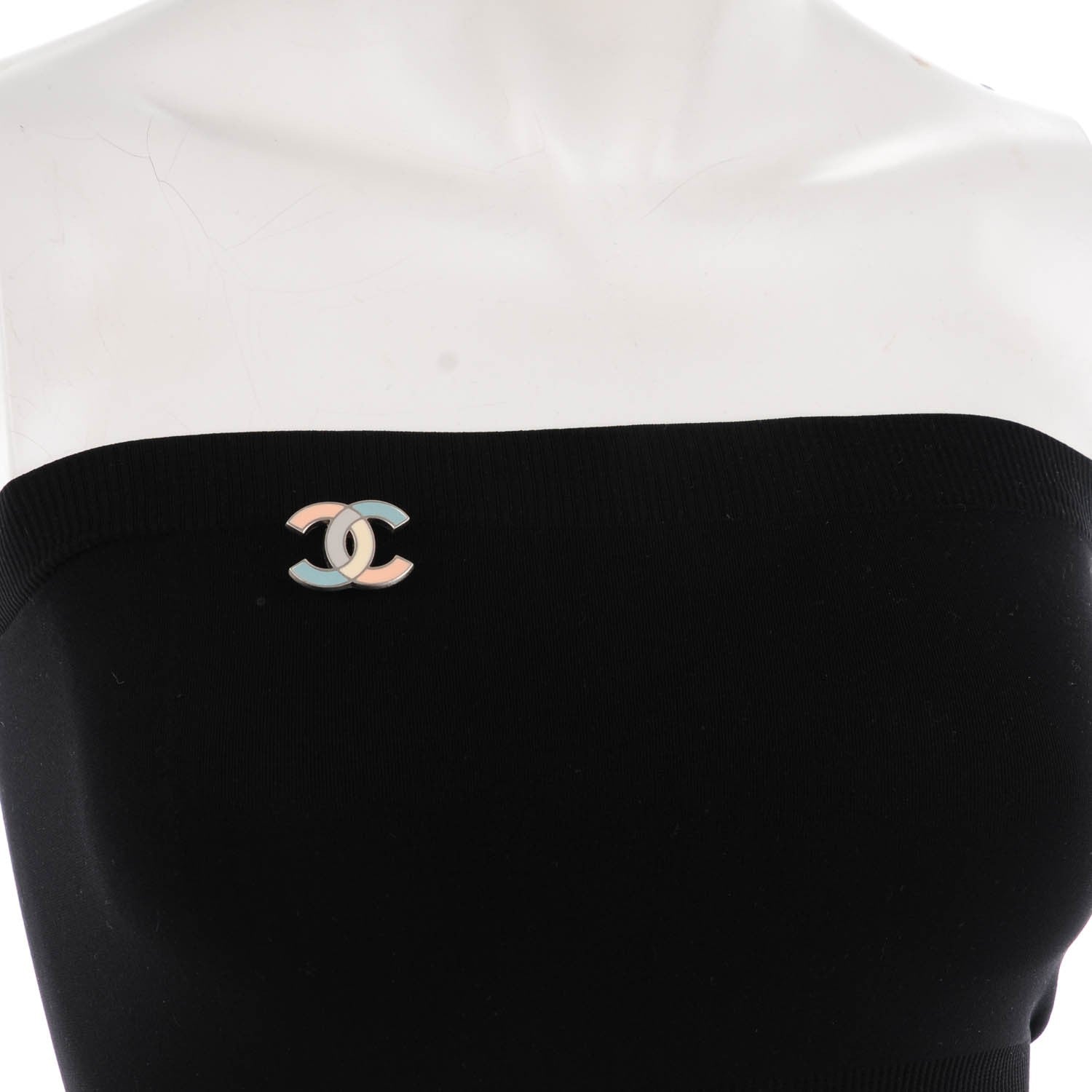 Chanel Enamel CC Brooch Silver Multicolor 2 of 5